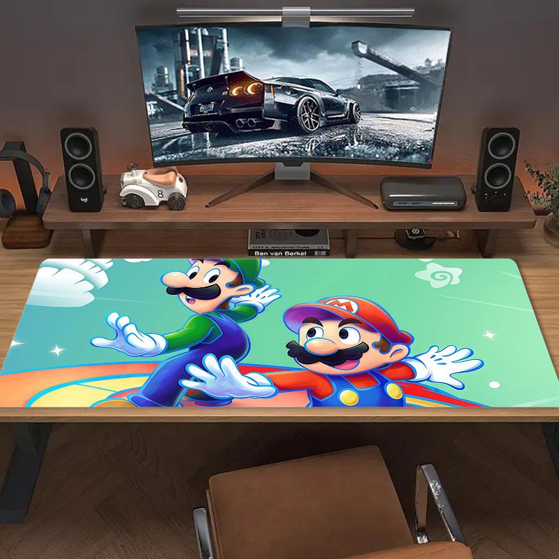 Mario & Luigi Duo Print Cushion Non-slip Laptop Tablet Big Mousepad XXL Mat Mini PC Playmat With Lock edge