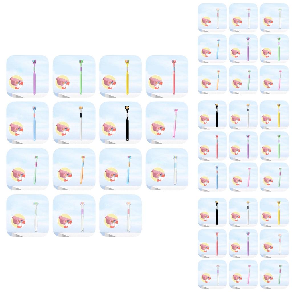 Jemný třístranný zubní kartáček s měkkými štětinami pro dospělé v živých makronkových barvách