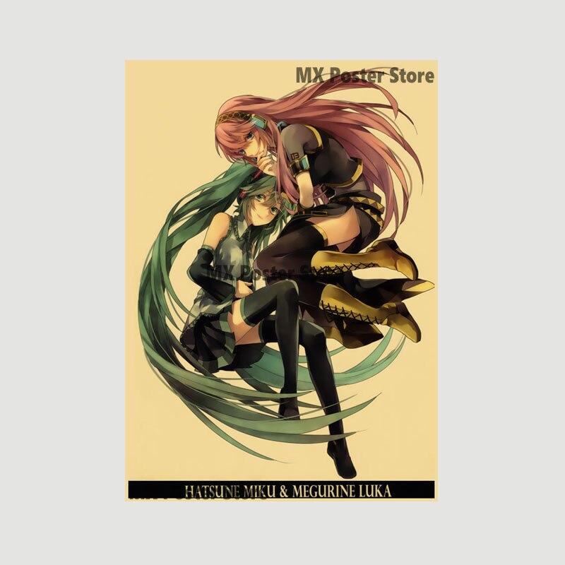 

Аниме идол мультфильм певец Мику плакат HD печать крафт-бумага ретро настенные художественные фотографии спальня декоративная живопись домашний декор подарки 30x21cm