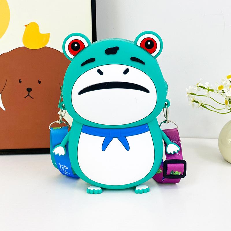 Funny little frog silicone bag cute fashion creative children oblique span change bag tide size