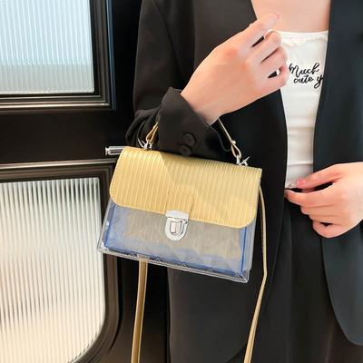 Summer Niche Design Handbag Contrasting Colors Trendy Fashion Small Square Bag High-end Single Shoulder Messenger Bag Women's Bag
