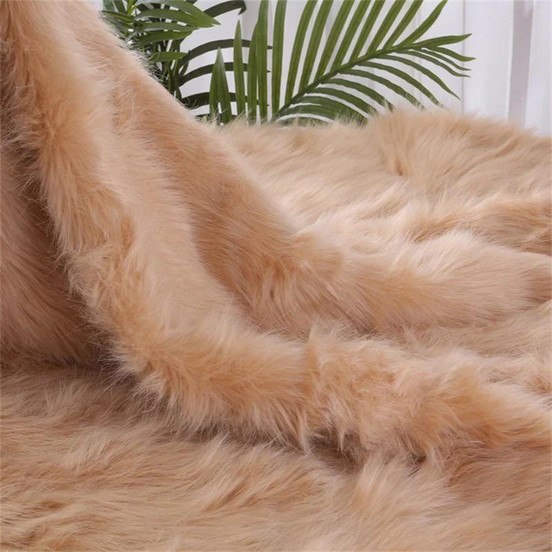 5cm Plush Thickened Fur Fabric By The Meter Coats Bags Clothes Sewing High-grade Imitation Fox Cloth Decorative Winter Plain Diy