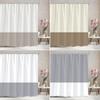 Cortina de Chuveiro Patchwork de Cor Sólida Bloco de Cores Vintage Estilo Minimalista Cortina de Banheiro para Casa Tecido de Poliéster Decoração de Banheiro
