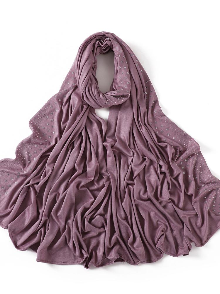 Bling Diamonds Star Jersey Hijab Scarf Muslim Rhinestone Turban Femme Musulman African Head Wraps Arab Turkish Hijabs for Women