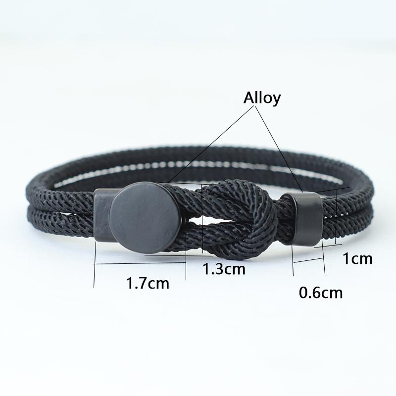 New Novel Men Rope Bracelet Double Layer 4mm Nylon Cord Chain Braclet 3 Sizes Lucky Red Thread Pulseria Gift For Him Accessories