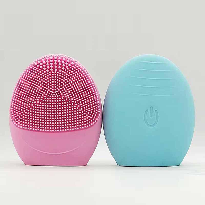 Electric Heated Silicone Face Cleansing & Makeup Removal Brush with EMS and Light Therapy