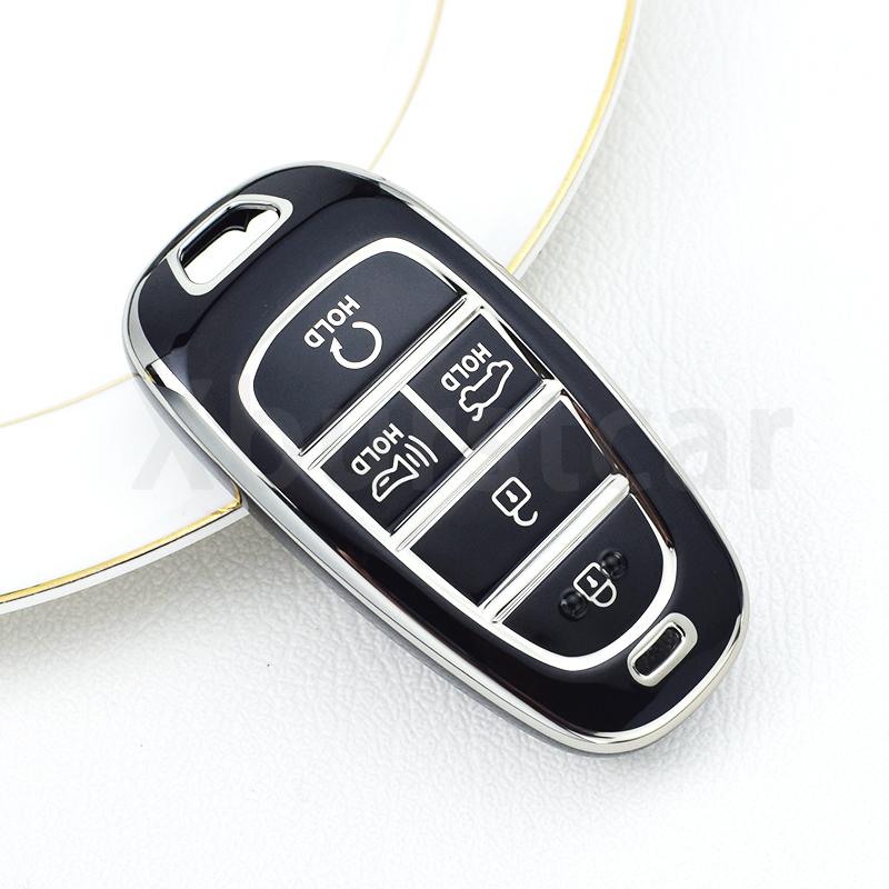 5 Buttons Shell for Hyundai Santa Fe Tucson 2022 NEXO NX4 Atos Prime Solaris 2021 TPU Car Key Case Cover Auto Accessories