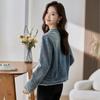 Trendy New Washed and Old Denim Crew Neck Short Coat Women's Small Slim Top Jacket Spring and Autumn