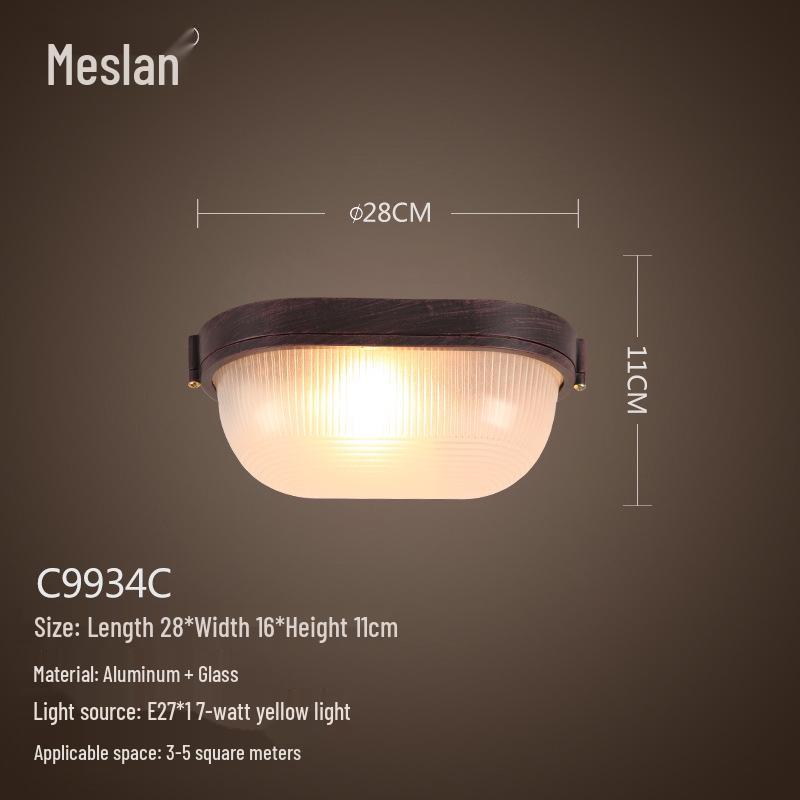 American Retro Industrial Ceiling Light for Bedroom, Dining Room, Balcony, Corridor, Aisle, and Entrance