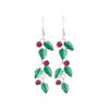 New Trendy Exquisite Christmas Leaf Drop Earrings Hook for Women Simple Rhinestone Earrings Xmas Party Jewelry Gifts