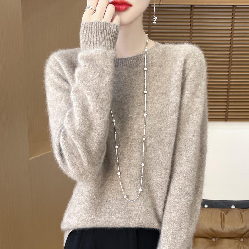 Fashion Wool Sweater Cashmere Pullover O-Neck Long Sleeve Women Knitwear Autumn Winter Clothing Tops