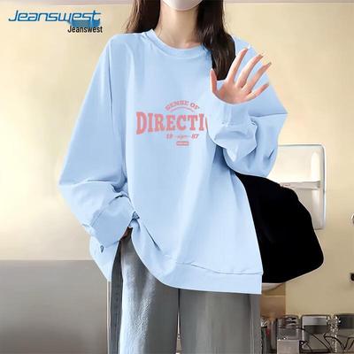 JEANSWEST Women's Round Neck Graphic Sweatshirt