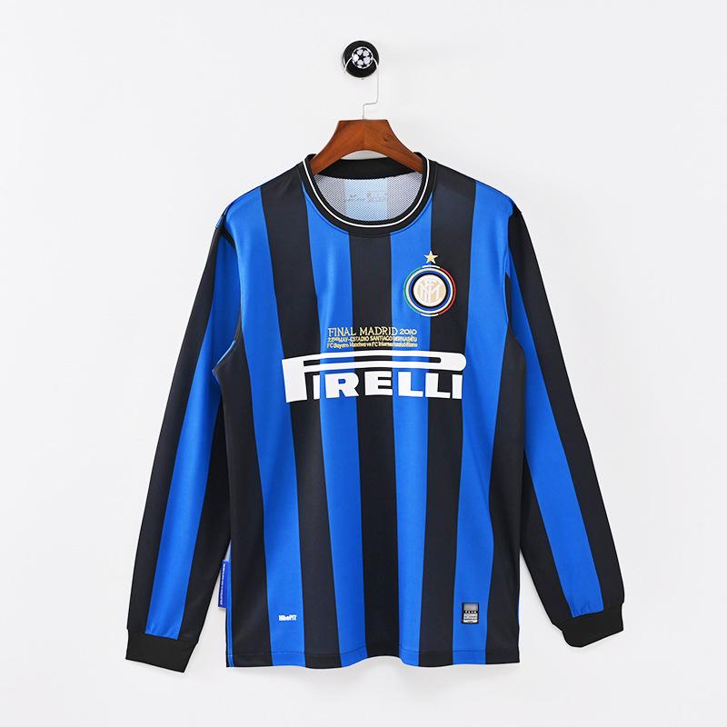0910 Inter Retro Full Series Jersey, Champions League Home and Away Long-sleeved Football Jersey, Commemorative Print Jersey
