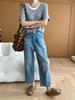 Sinan Casual Blogger Style Round Neck Two-Piece Knit T-Shirt (Short-Sleeved) - SN5531
