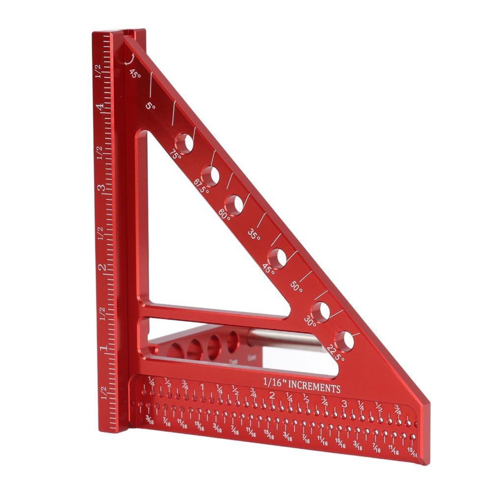 

6pcs 22.5°-90° 90 Degree Measuring Ruler 5 Inch Aluminium Alloy Carpenter Square Engineering