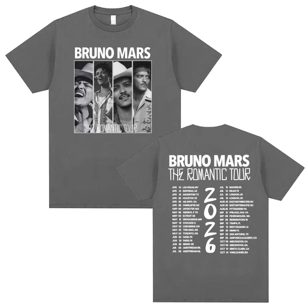 Bruno Mars The RoUnisextic Tour 2026 Print T Shirts Unisexs Clothing Harajuku Gothic T Shirt Fashion Summer ONeck Oversized Tshirts