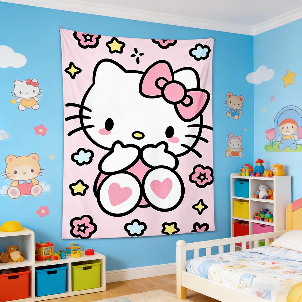 

Bohemian Y2K Sanrio Tapestry Tarot Hippie Wall Cloth for Cozy Bedroom Decor 74x94cm(29x37in)