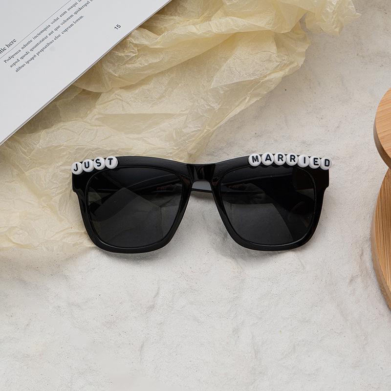 Custom Bridal and Prom Sunglasses: Black Unisex Letter Design