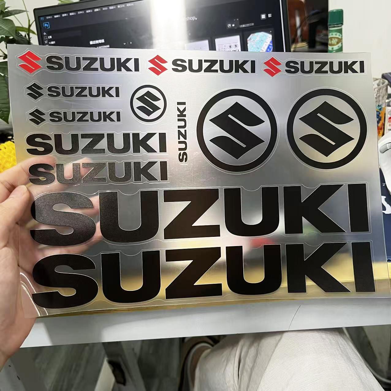 Виниловые наклейки Suzuki на бак автомобиля, шлем мотоцикла, комплект декалей