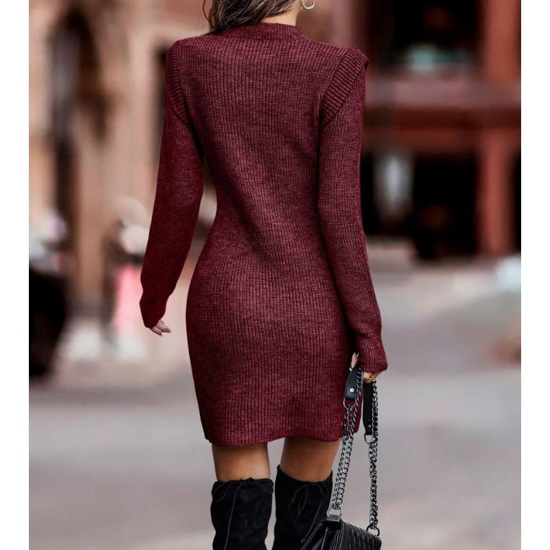TIFICY Women's Fashion Casual Fall Winter Solid Color Print Long Sleeve O-Neck Sweaters