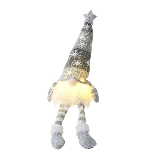 Lighted Christmas Gnome Decoration Mini Christmas Plush Gnome Figure Light Up Swedish Tomte Doll for Winter Tabletop Decor