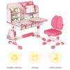 Ergonomic Desk Chair 2Pcs/Set Premium Kids Study Set, Height Adjustable Children School Table Set with Astronaut Pattern, Large Writing Board,