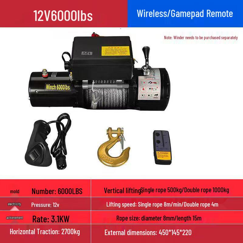 12V/24V Electric Off-Road Car Winch & Hoist