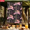 Paris Eiffel Tower Rose Pattern Wall Tapestry Romantic French Style Home Decor 2D Flat Printing