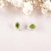 Peridot Gemstone 925 Sterling Silver Handcrafted Jewelry Push Back Studs 0.54" EE-151-12