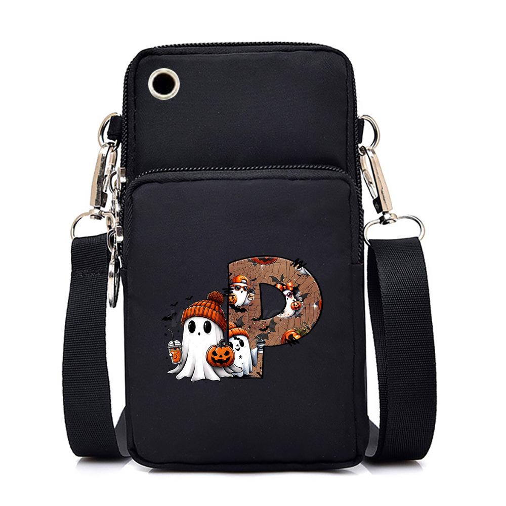 Halloween cute little ghost 26 letter messenger bag multi-function go out portable mobile phone bag