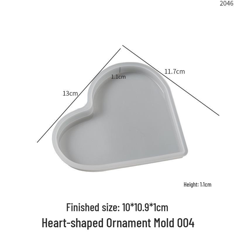Poppy Crystal Epoxy Resin Heart-Shaped Aroma Tree Memorial Plaque Silicone Mold.