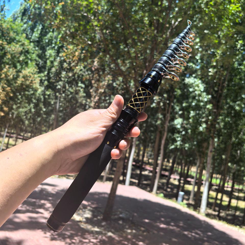 Ultra-compact, Universal High Carbon Fishing Rod for Freshwater & Seawater - Retractable, 28-tone, Long-casting, Ultra-hard.