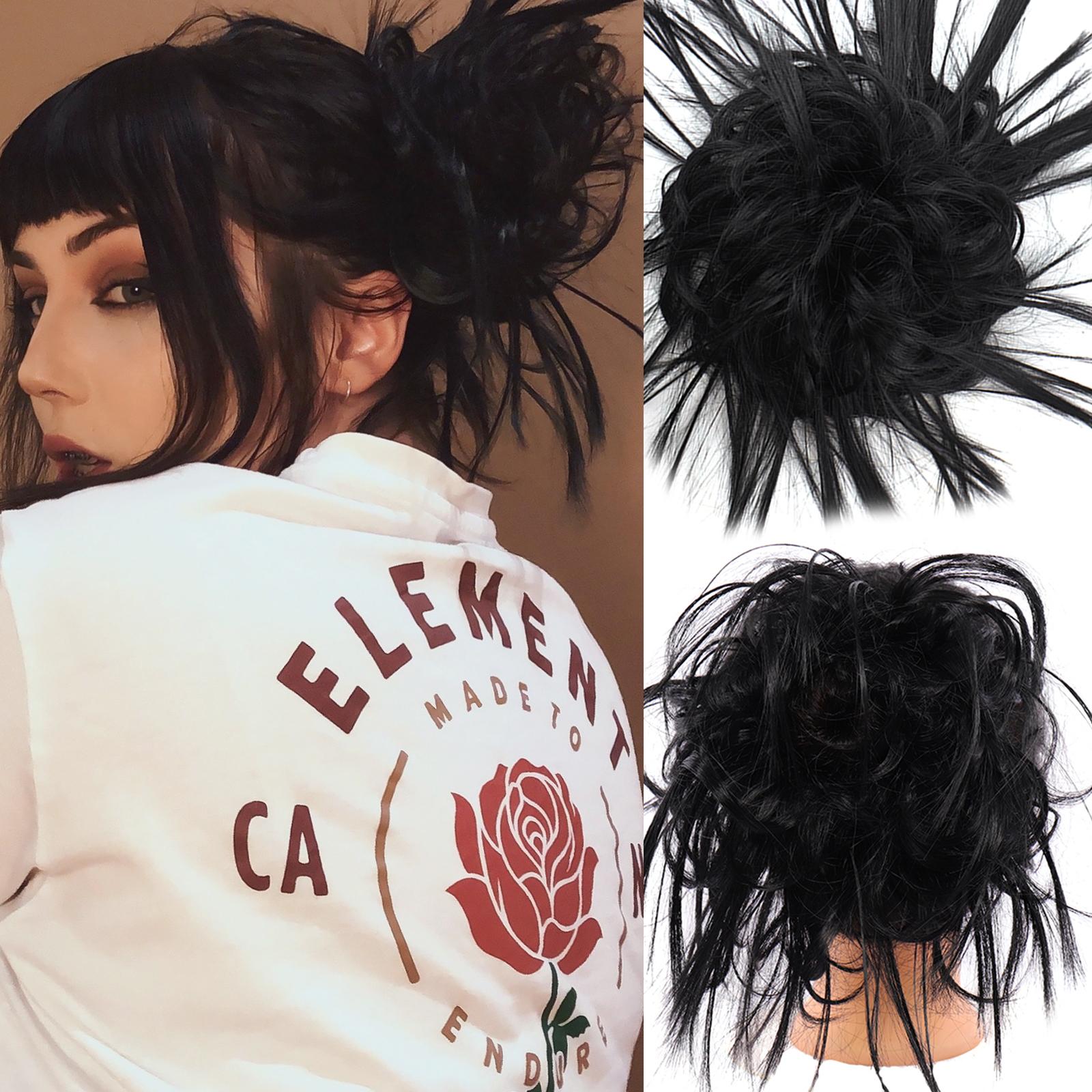 

LUPU Синтетичний шиньйон Безладні резинки Гумка Пучок для волосся Пряма піднята шиньйон Високотемпературне волокно Натуральне штучне волосся