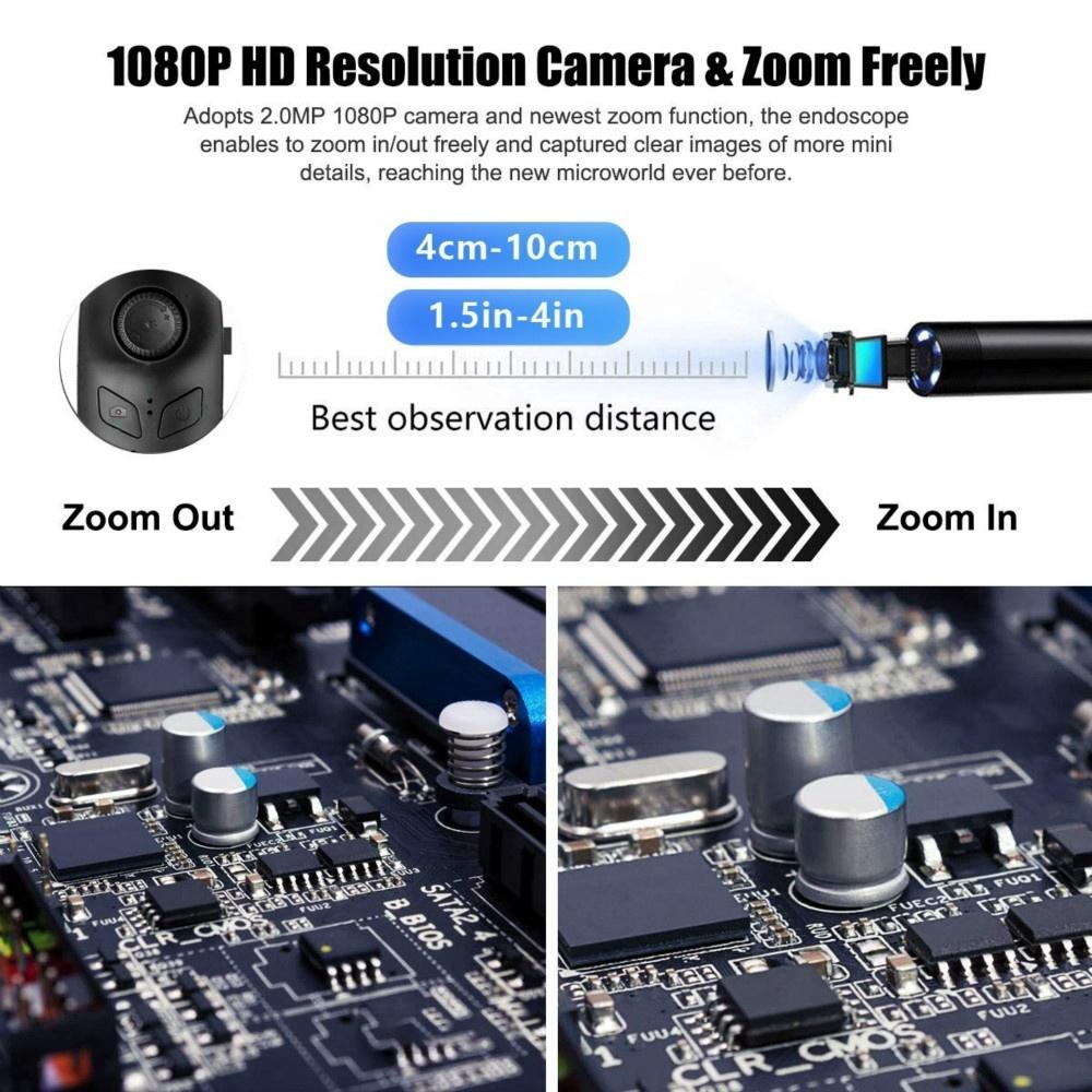 LED HD Wireless Endoscope WiFi Borescope Inspection Camera for iPhone Android