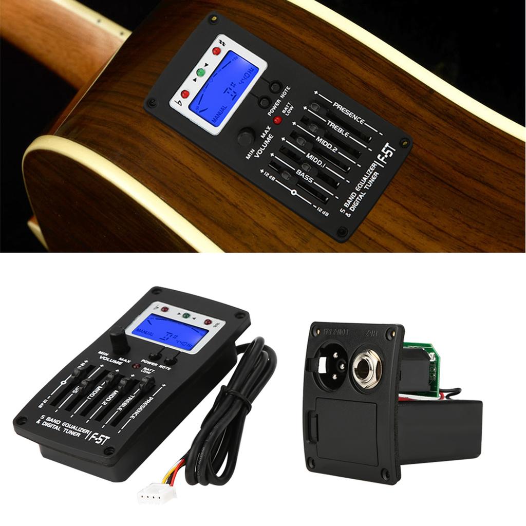 F‑5T 5Band Equalizer Digital Tuner Pickup for Electric Acoustic Classic Guitar
