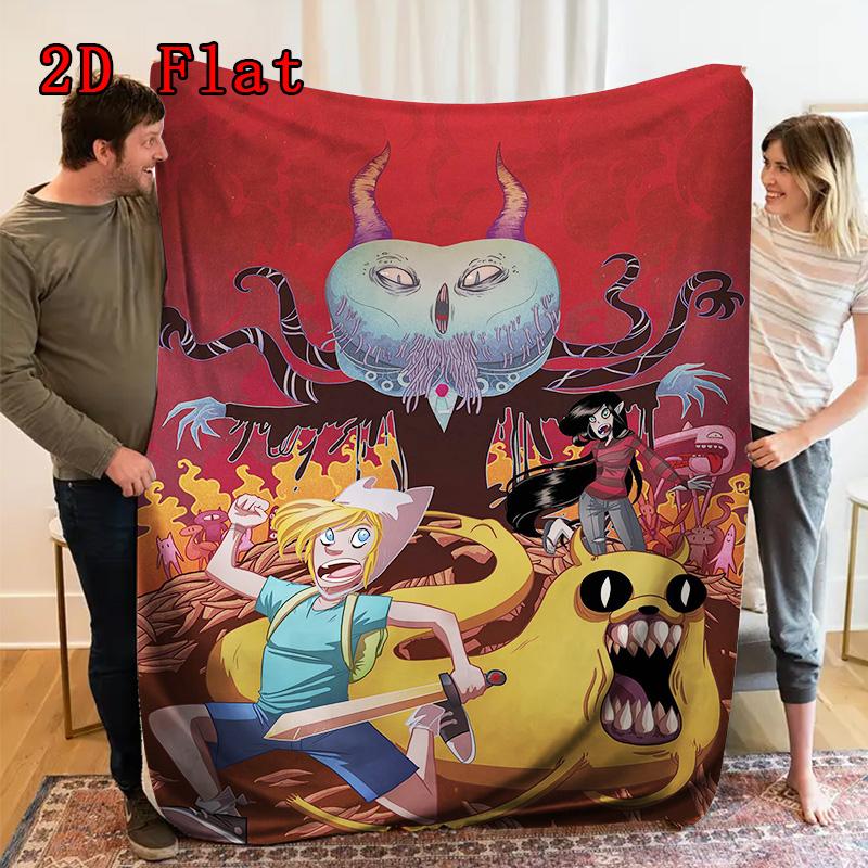 Adventure Time 2D Flat Pattern Flannel Blanket High quality All Seasons Warmth and Comfort Perfect for Christmas Gifts.MMT0918419