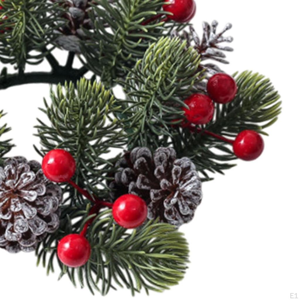 Candle Rings Wreath Artificial Rustic for Wedding Holiday Bedroom Decoration