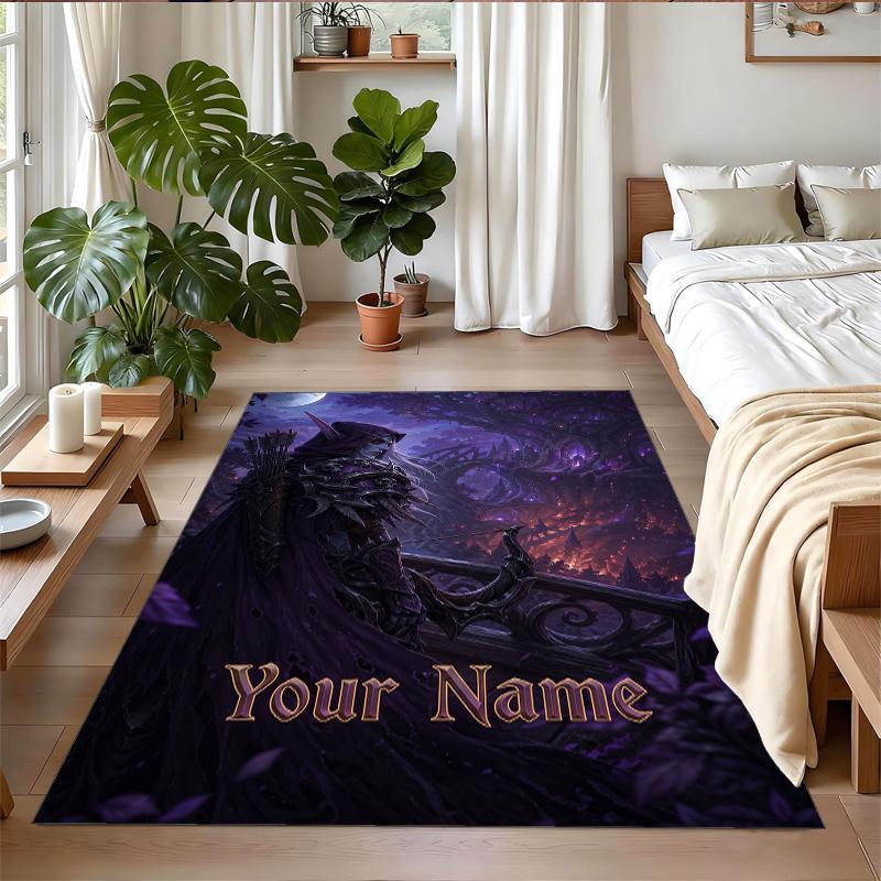 Crystal Velvet Rug Custom Name Text, Soft Non Slip Floor Mat Home DecorWorld of Warcraft