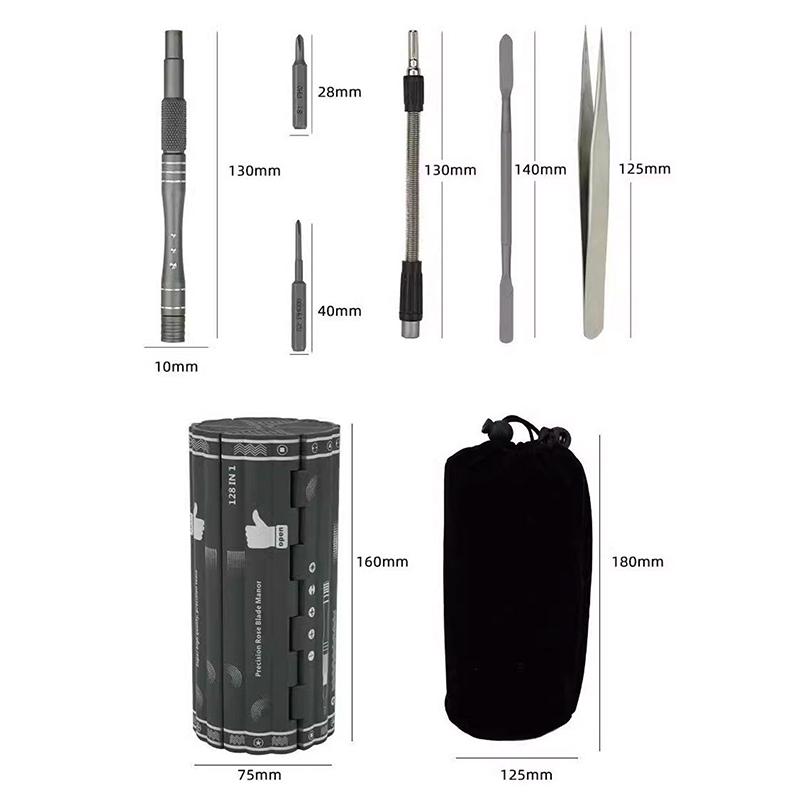 128 In 1 Precision Screwdriver Set Magnetic Screw Nuts Bits Multi Functional Household Repair Tools Kit For Laptop