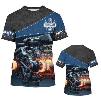 Vintage T-shirt For Men 3d Printed Mechanical Tool Short-sleeved High Quality T Shirt Fashion Streetwear Tee Tops