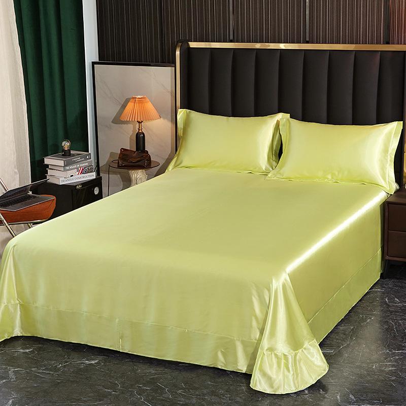 Washable Silk Fitted Sheet Set with Satin Pillowcase & Double Duvet Cover