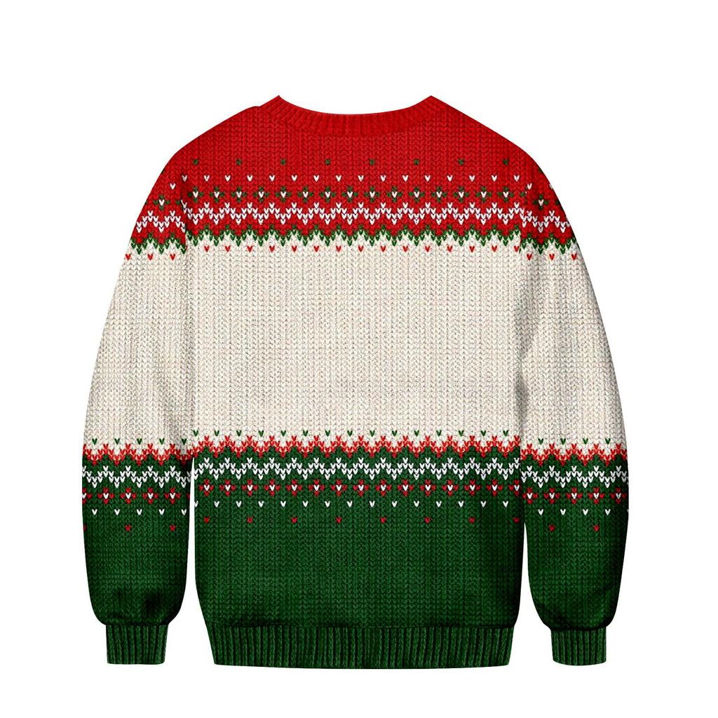 Herren Weihnachts Pullover mit bedrucktem Kragen