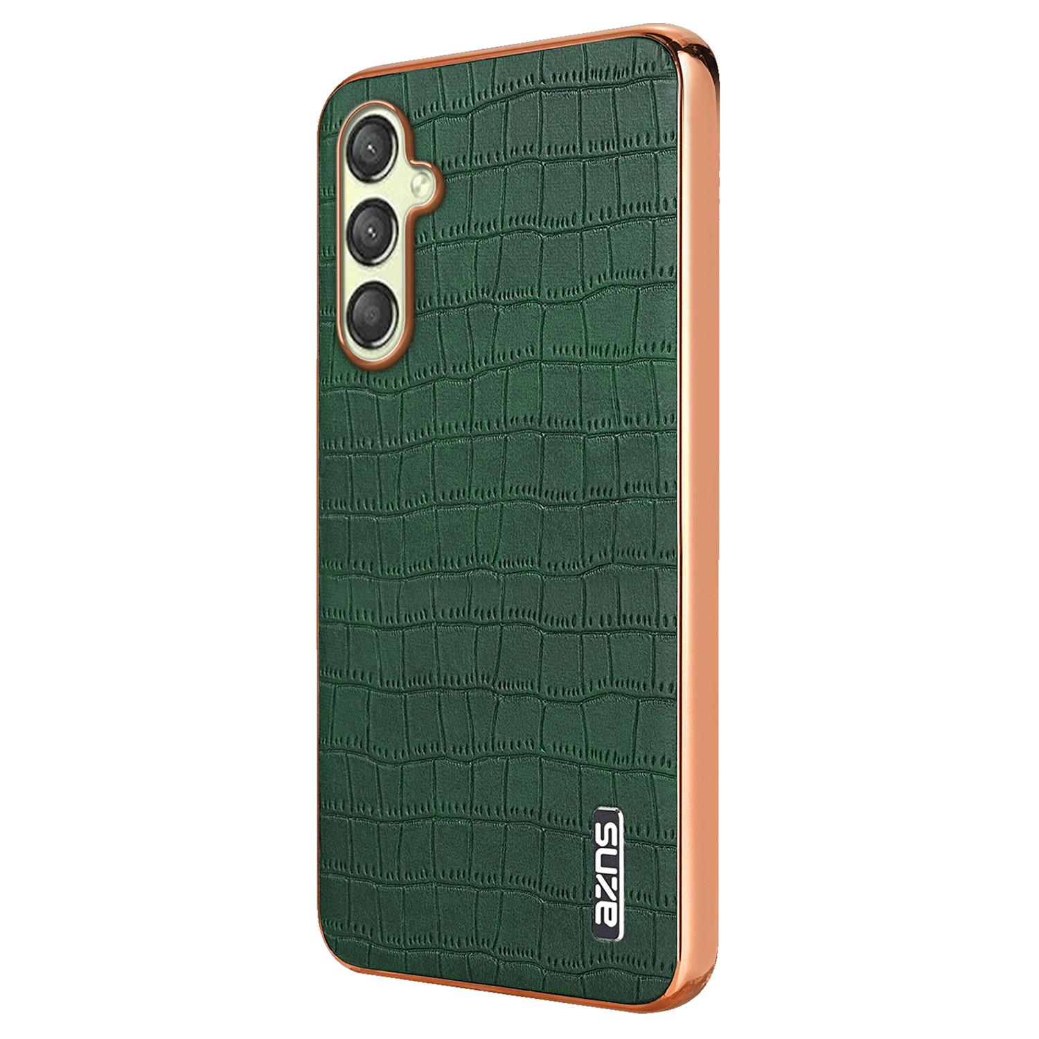 

For Samsung Galaxy A14 5G/4G Case Crocodile Texture Leather+TPU Anti-Drop Phone Cover Green