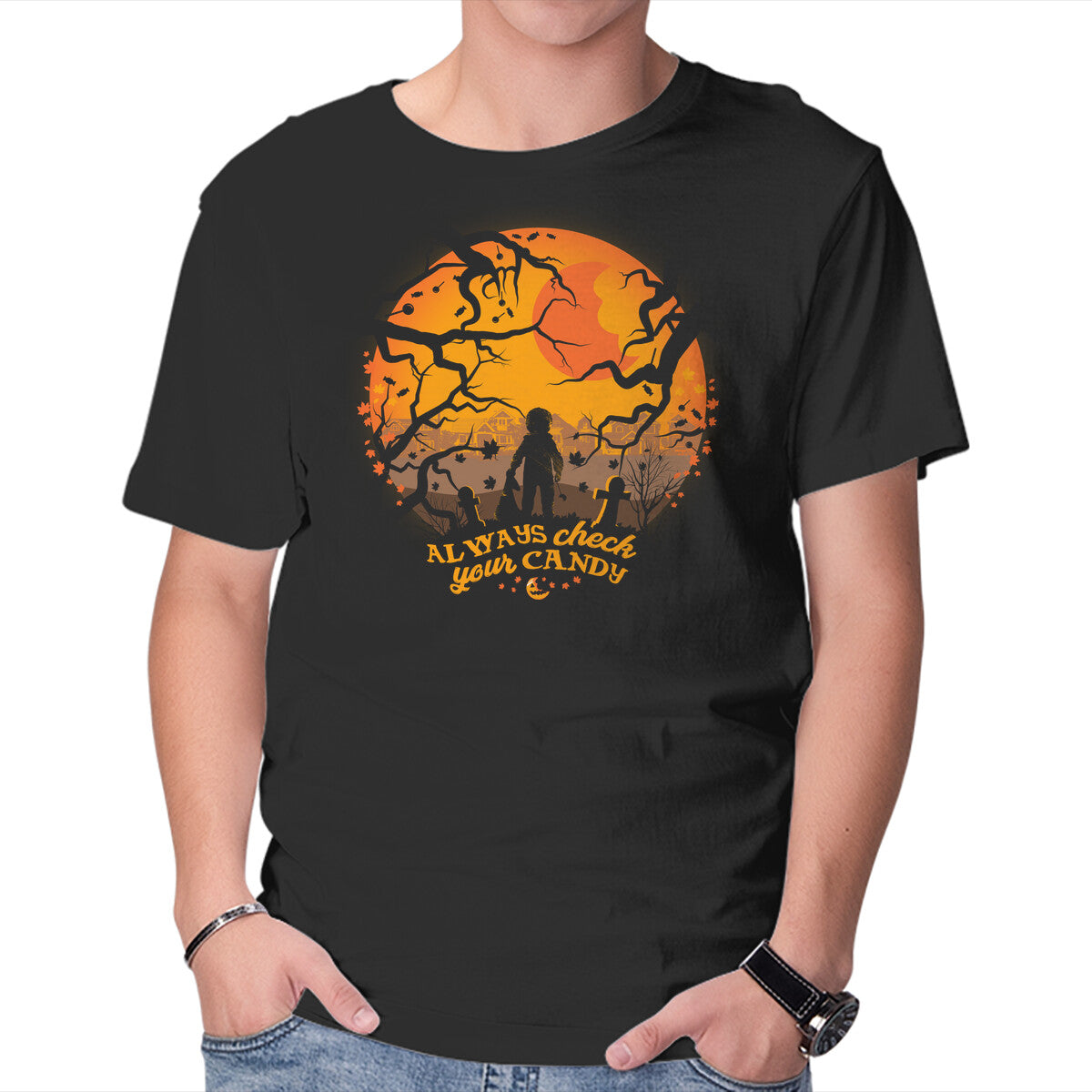 Unisex Crew Neck T-Shirt Always Check Your Candy Sam Graphic Short Sleeve Casual Tee XXXL