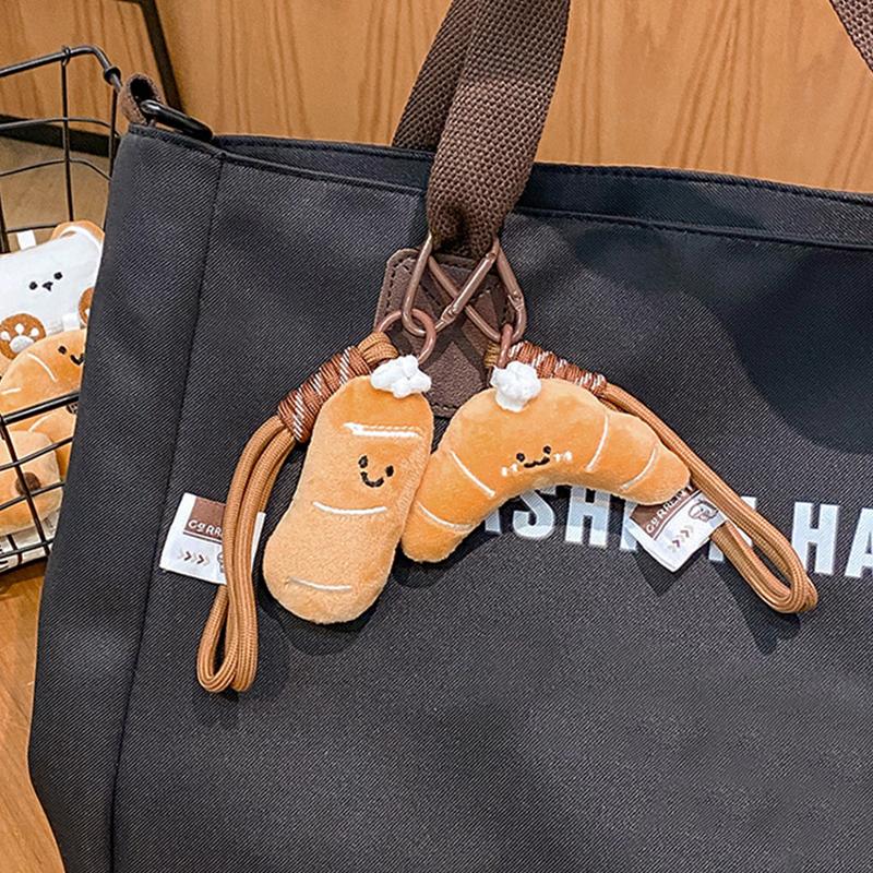 1PC Cute Backpacks Soft Decorative Bread Keychain Durable Sturdy Practical Plush Wallets Delicate Touch Gift