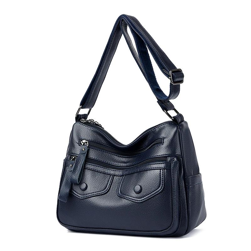 

Стильная женская сумка через плечо из искусственной кожи на молнии, многофункциональная сумка-тоут для поездок на работу, высококачественная трендовая сумка через плечо