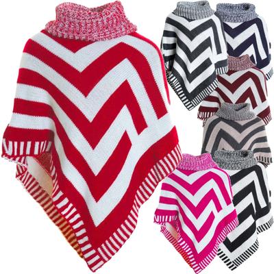 Mädchen Poncho mit Schalkragen