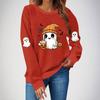 Women's fashionable and casual Halloween print pullover hoodie