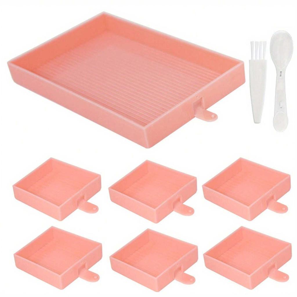 Kit de 9 pièces Palette Plateau de peinture au diamant Grande capacité Plaque de diamant Pinceau de peinture au diamant Nail Art Planche à perles Point de croix