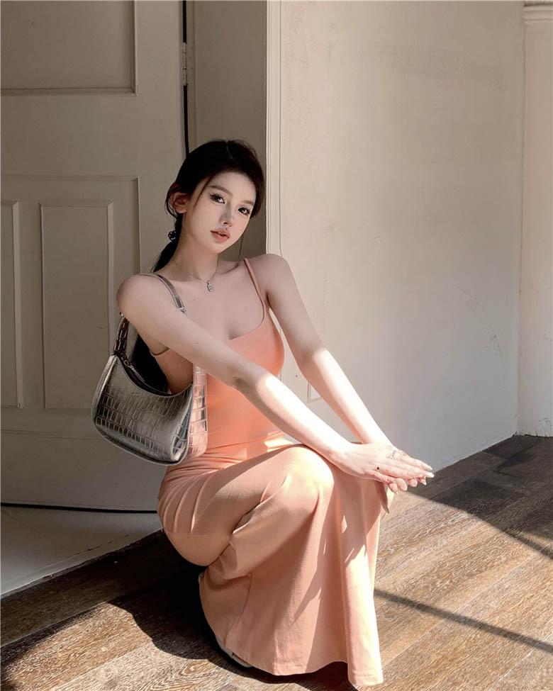 Dámské letní zeštíhlující bez rukávů bodycon midi šaty s rybím ocasem